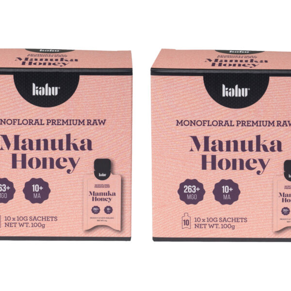【定期購入商品】(個包装 10g x10個) x 2箱 – マヌカハニーの小分け1回分サシェ MGO 263+ (MA10+)