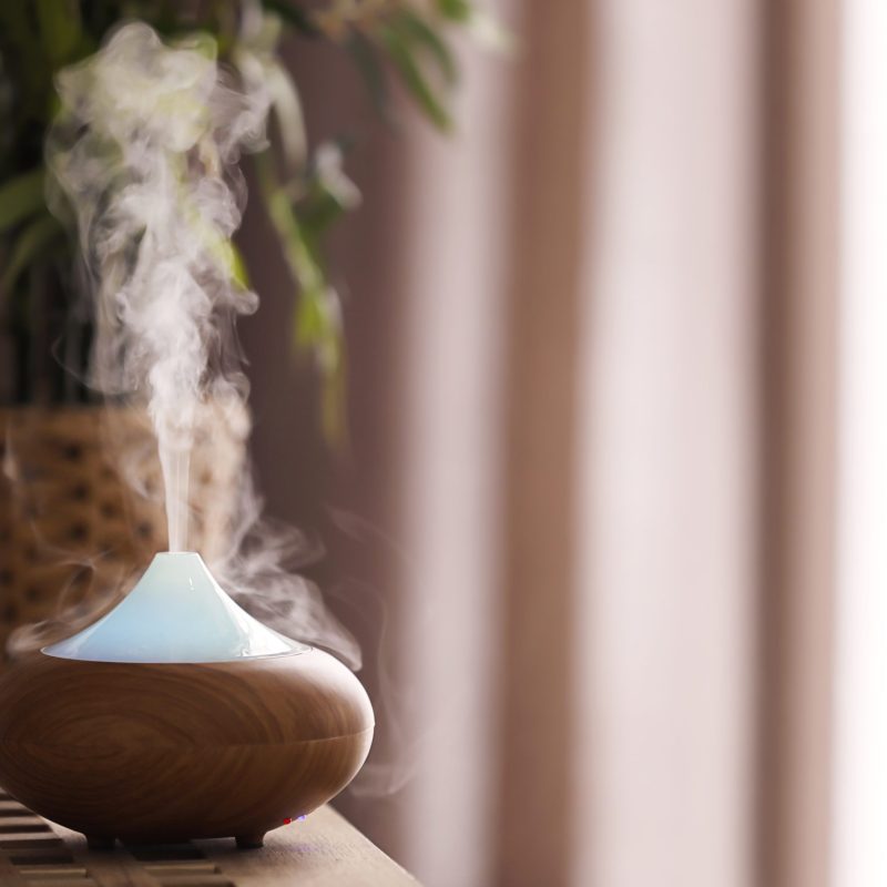 Aroma lamp on table